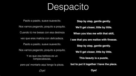 despacio meaning in english|despacio in english lyrics.